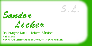sandor licker business card